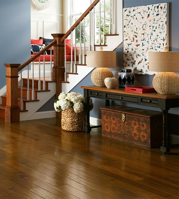 Hardwood flooring in home's entryway