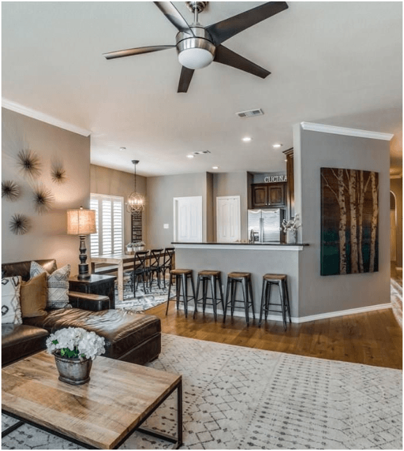 Home with vinyl flooring in place