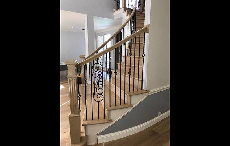 Stairway and home entrance with mew flooring