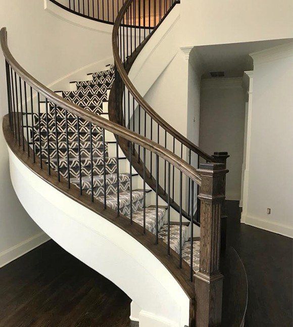 Newly remodeled home entry and stairwell