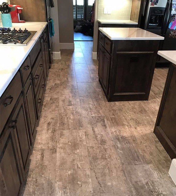 Vinyl flooring in kitchen