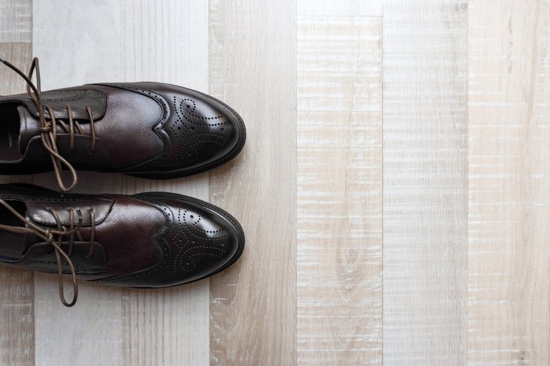 a pair of shoes and flooring