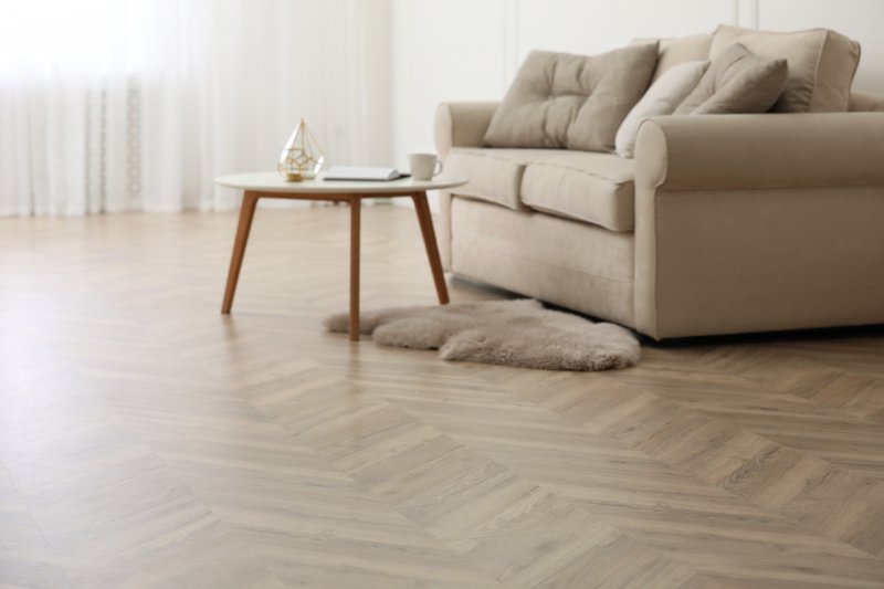 living room with vinyl flooring