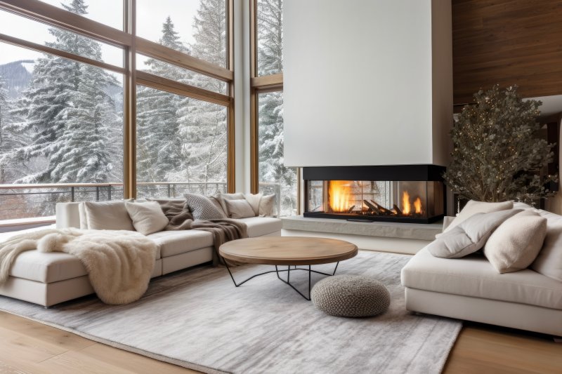 living room during winter