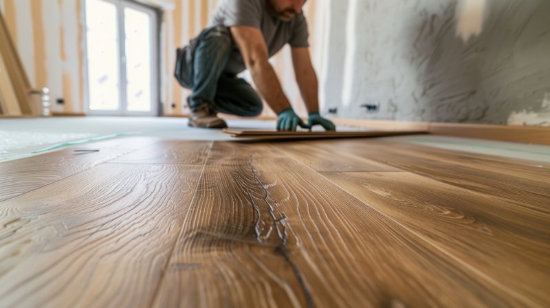 professional laying new floors 