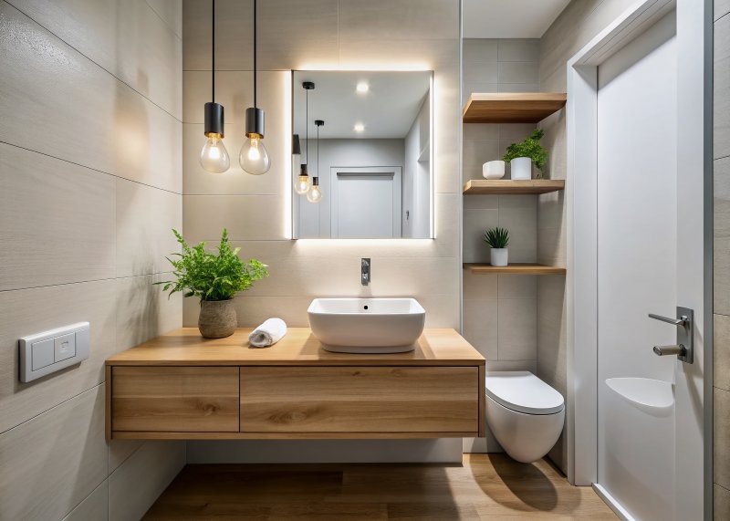 a small bathroom space