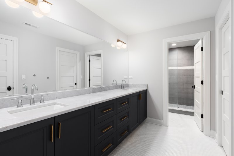 bathroom with different types of hardware