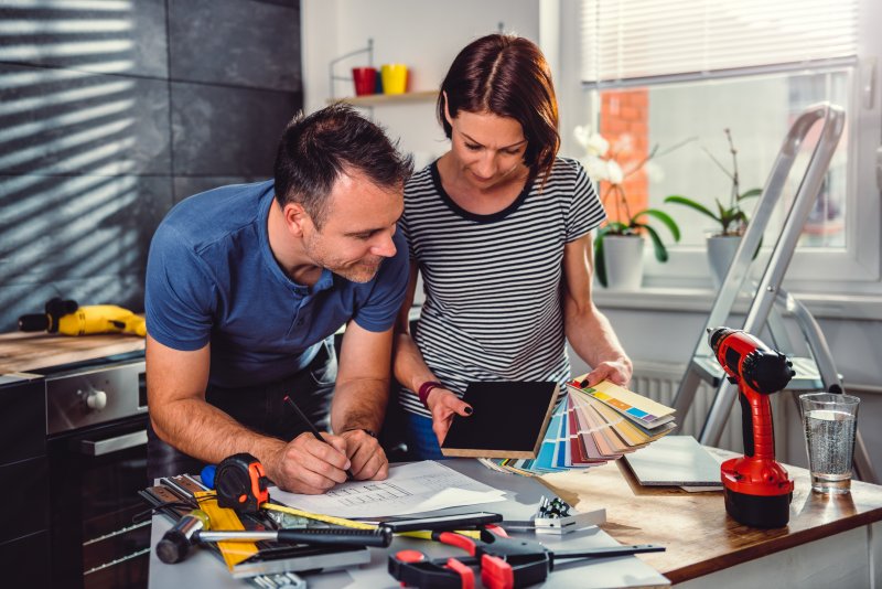 couple preparing for a kitchen remodel